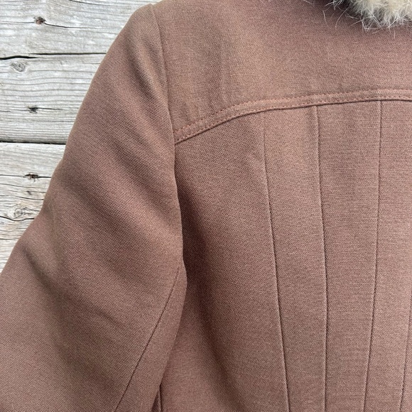 Vintage 60s Wool Coat w/ Fur Collar Pure Virgin Wool Belted Brown Long Coat Anna - Picture 8 of 16